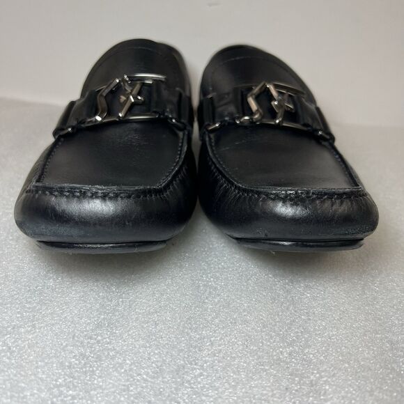 Salvatore Ferragamo PETER SF Logo Black Leather Mens Drivers Loafers Shoes 9.5D main image 13